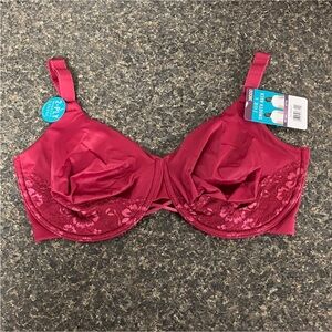 2/8  nwt vanity fair burgundy lace bra 38DDD style# 76571